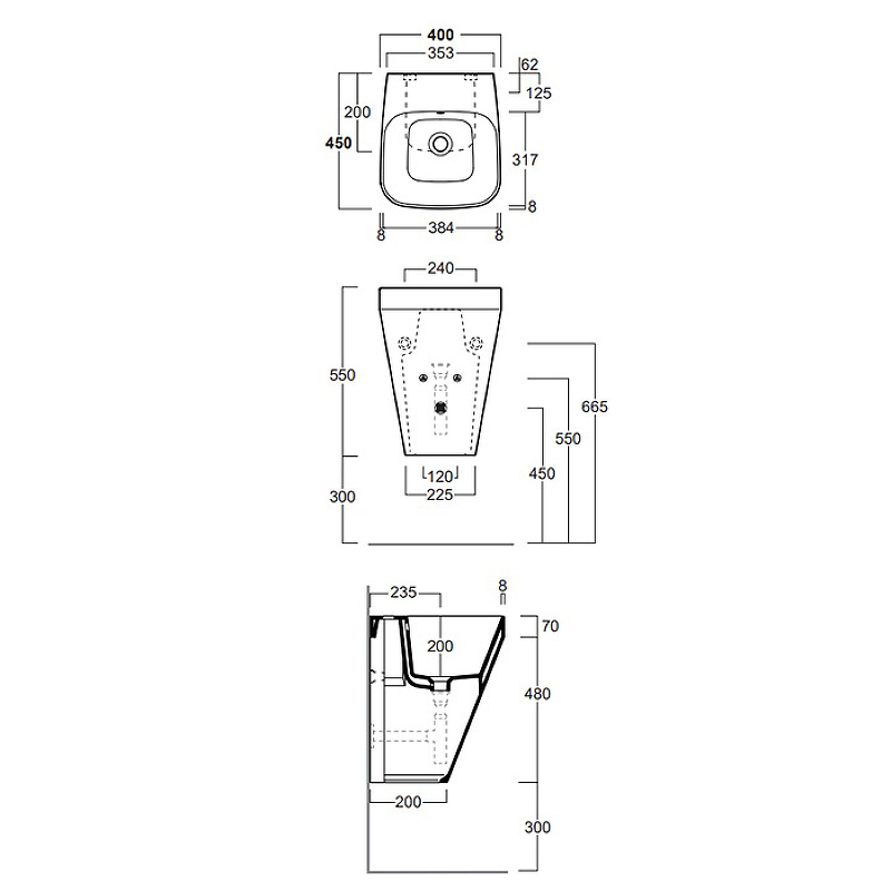 Раковина Simas Baden Baden 40 BB13bi*1 Белая от магазина ЛесКонПром.ру