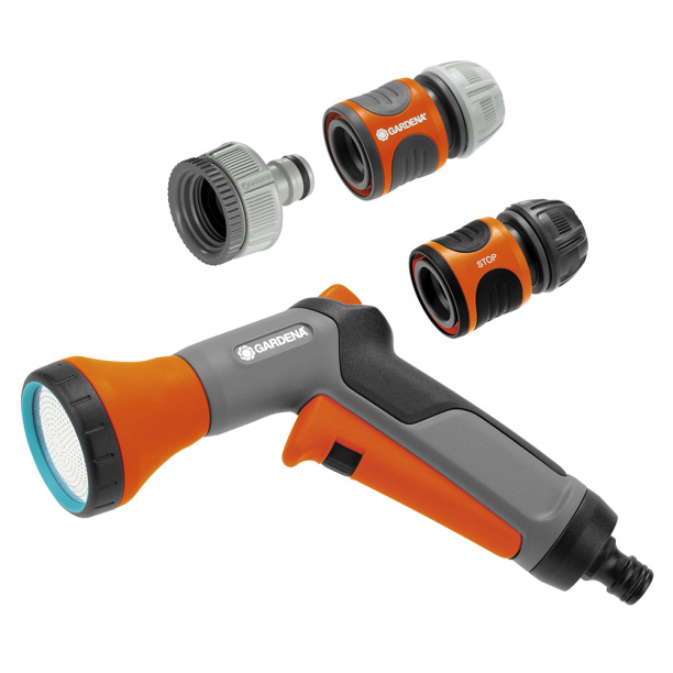 Комплект для полива Gardena пистолет-распылитель + фитинги от магазина ЛесКонПром.ру