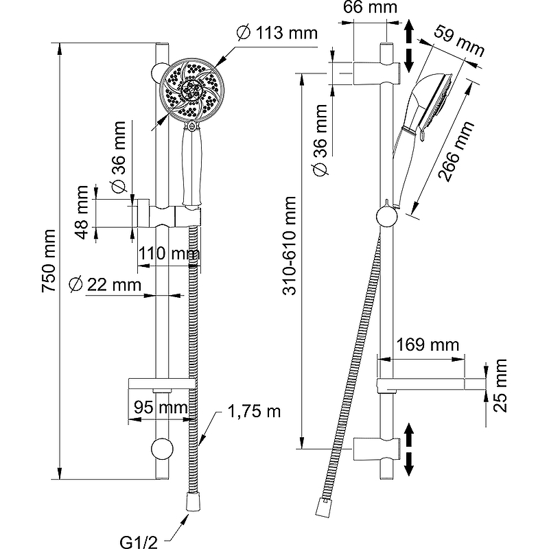 Душевой гарнитур Swedbe Calypso 5078 Хром от магазина ЛесКонПром.ру
