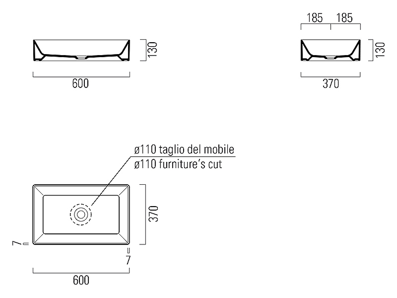 Раковина-чаша GSI Kube X 60 945311 Белая от магазина ЛесКонПром.ру