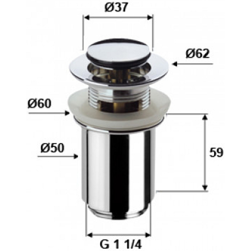 Донный клапан Remer 906CC114 Хром от магазина ЛесКонПром.ру