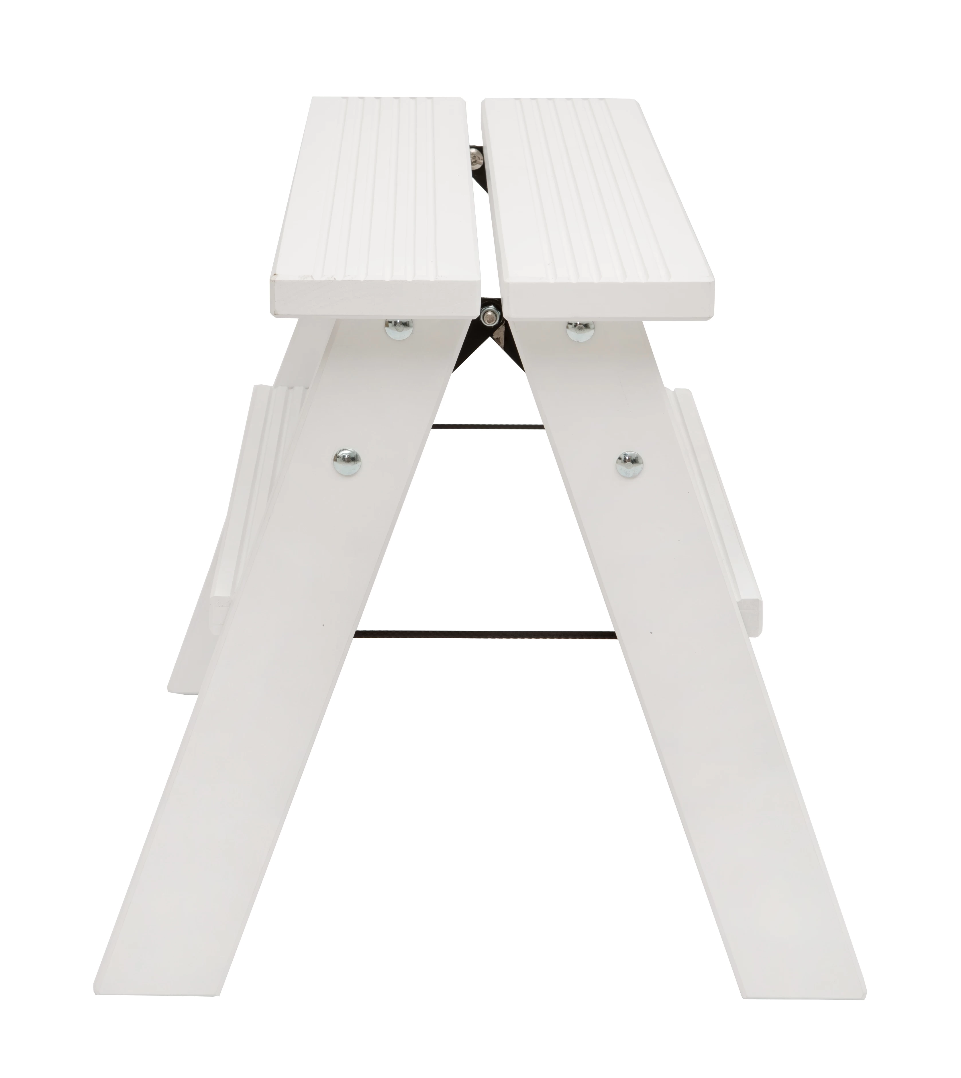 Стремянка двухсторонняя деревянная Hoz-Block Марк 2 ступени Белая (арт. ДДС-2Б) от магазина ЛесКонПром.ру