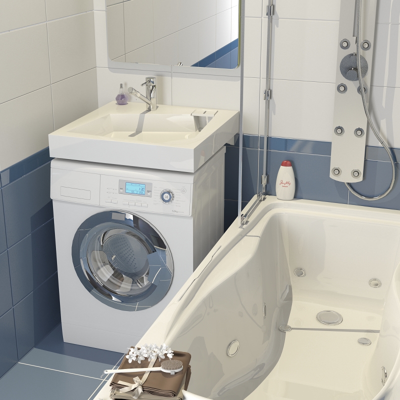 Раковина Altasan Quadro 60x60 UPP60QUADROs на стиральную машину Белая от магазина ЛесКонПром.ру