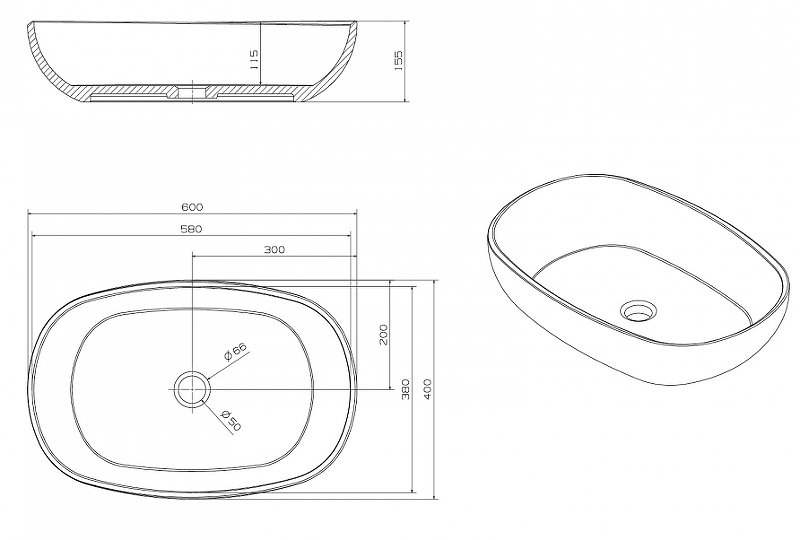Раковина-чаша Abber Kristall 60 AT2805Opal Коричневая от магазина ЛесКонПром.ру