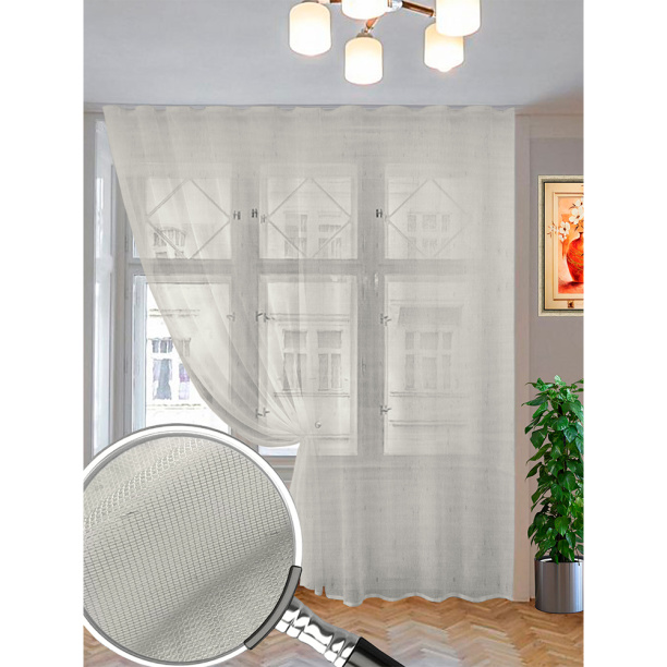Штора-тюль Салерно 400х285 см кремовая от магазина ЛесКонПром.ру