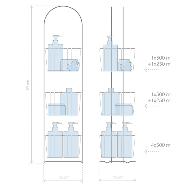 Этажерка для ванной ЧМЗ 3-ярусная черная от магазина ЛесКонПром.ру