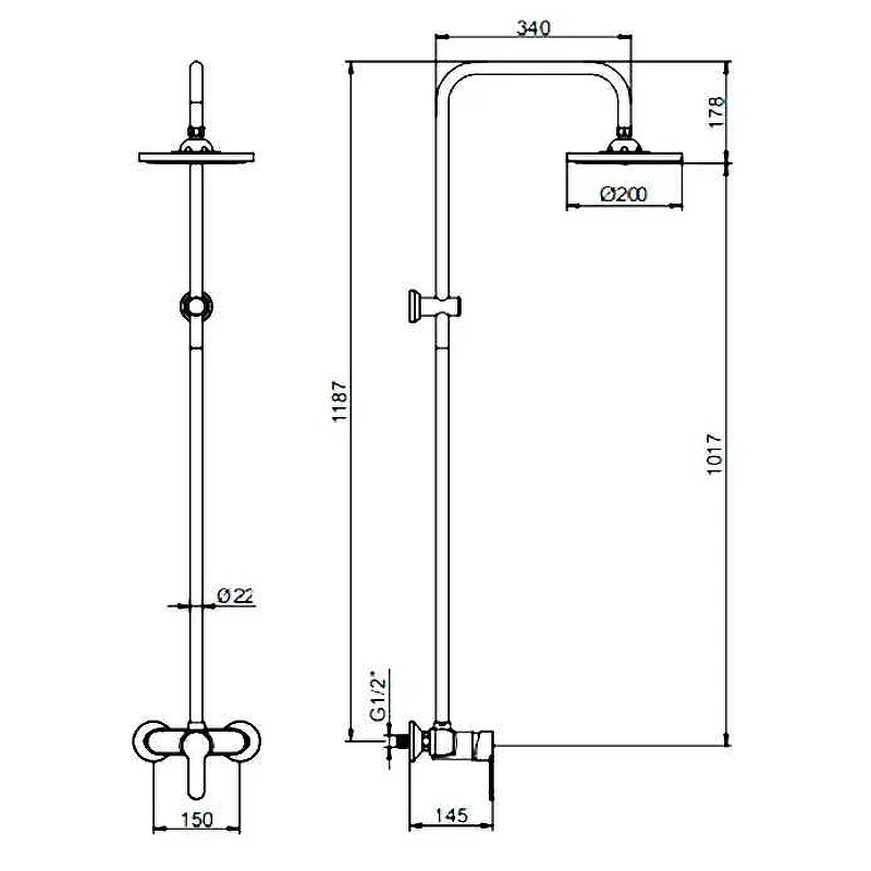 Душевая система Ledeme 2409-1L Хром от магазина ЛесКонПром.ру
